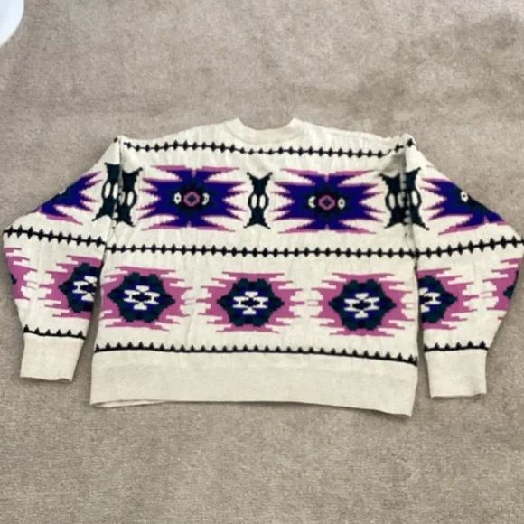 Aztec Patterned Cream Sweater - Picture 5 of 6